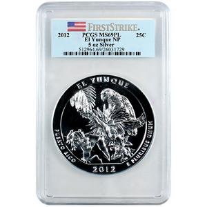 2012 America The Beautiful Silver 5oz El Yunque MS69PL FS PCGS