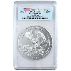 2012 P America The Beautiful Silver 5oz El Yunque SP69 FS PCGS
