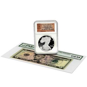 2012 S SAE PF70 UC ER San Francisco Label NGC and 2009 Series $5 Note San Francisco GEM PMG Coin and Currency Set
