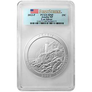 2012 P America The Beautiful Silver 5oz Acadia SP69 FS PCGS