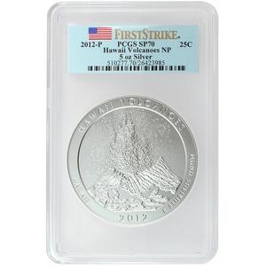 2012 P America The Beautiful Silver 5oz Hawaii Volcanoes SP70 FS PCGS