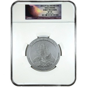 2012 P America The Beautiful Silver 5oz Hawaii Volcanoes SP70 ER NGC