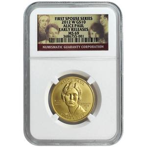 2012 W Alice Paul Half Ounce Gold Coin MS69 ER NGC
