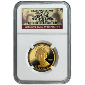2012 W Alice Paul Half Ounce Gold Coin PF69 UC ER NGC