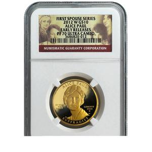 2012 W Alice Paul Half Ounce Gold Coin PF70 UC ER NGC