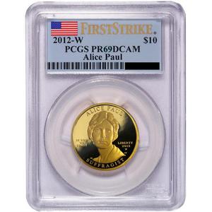 2012 W First Spouse Alice Paul Half Ounce Gold Coin PF69 DCAM FS PCGS