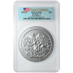 2012 P America The Beautiful Silver 5oz Denali SP70 FS PCGS