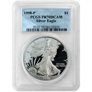 1998 P Silver American Eagle PR70 DCAM PCGS