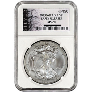 2013 W Silver American Eagle Struck at West Point MS70 ER NGC ALS Label