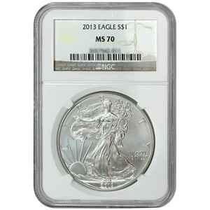 2013 Silver American Eagle MS70 NGC Brown Label