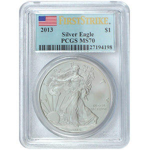 2013 Silver American Eagle MS70 FS PCGS Flag Label