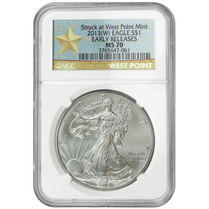 2013 W Silver American Eagle Struck at West Point MS70 ER NGC Star Label