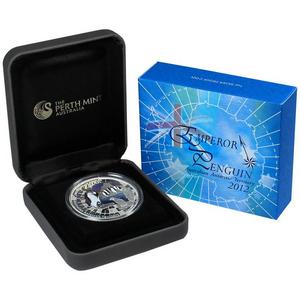 2012 P Australia Silver Antarctic Territory Emperor Penguin 1oz Proof
