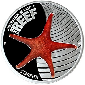 2011 P Australia Silver The Reef Starfish Half Ounce Color PF