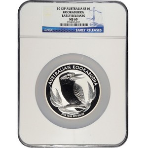 2012 P Australia Silver Kookaburra 10oz MS69 ER NGC