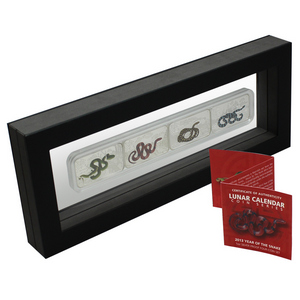 2013 P Australia Silver Year of the Snake Rectangle Lunar Calendar Series 1oz Colorized 4pc Proof Set