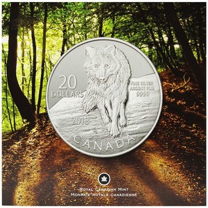 2013 Canada Silver Wolf Quarter Ounce BU
