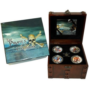 2011 New Zealand Silver Real Pirates of the Carribean 1oz 4pc Set