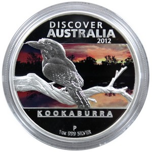 2012 P Australia Silver Discover Australia Kookaburra 1oz Proof