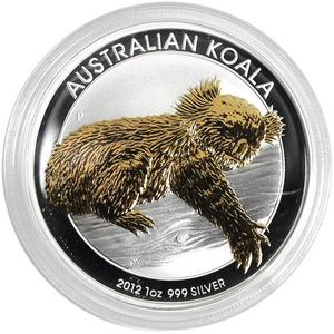 2012 P Australia Silver Gilded Koala 1oz