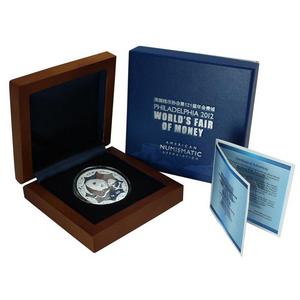 2012 Philadelphia World's Fair of Money ANA Silver Panda Medal 1oz PF in OGP