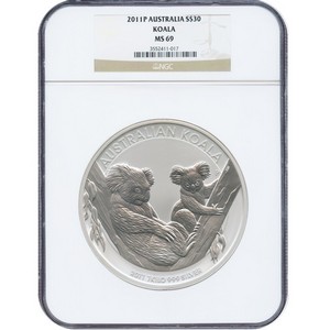 2011 P Australia Silver Koala 1kilo MS69 NGC