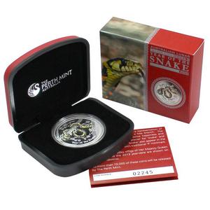 2013 P Australia Silver Year of the Snake 1oz Colorized Proof