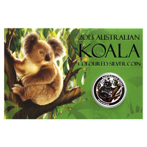 2013 P Australia Silver Koala 1oz Colorized Proof Coin