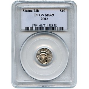 2002 Platinum American Eagle Tenth Ounce MS69 PCGS