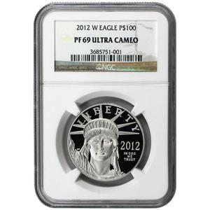 2012 W Platinum American Eagle 1 oz PF69 UC NGC Brown Label