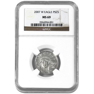 2007 W Platinum American Eagle Quarter Ounce MS69 Burnished NGC