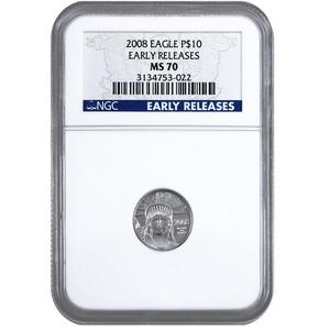 2008 Platinum American Eagle Tenth Ounce MS70 ER NGC Blue Label