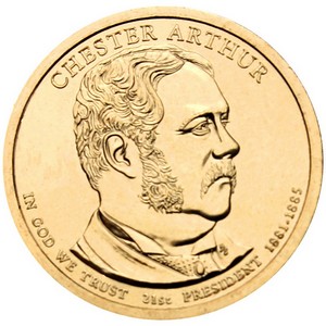 2012 P Chester A  Arthur Presidential Dollar UNC