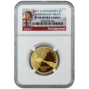 2011 S Sacagawea Dollar Wampanoag Treaty PF69 UC NCG
