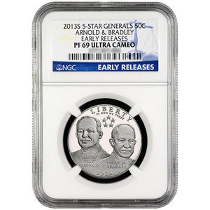 2013 S 5-Star Generals Arnold and Bradley Half Dollar PF69 UC ER NGC Blue Label