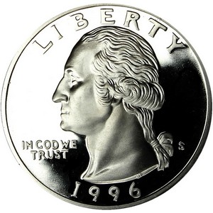 1996 S Washington Quarter PF