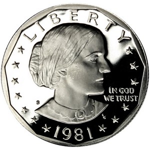 1981 S Susan B Anthony Dollar PF Type 1