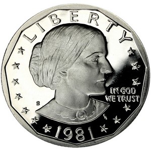 1981 S Susan B Anthony Dollar PF Type 2