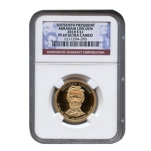 2010 S Abraham Lincoln Presidential Dollar PF69 UC NGC