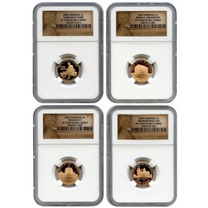 2009 S Lincoln Cent Bicentennial 4pc Set PF70 UC RD NGC