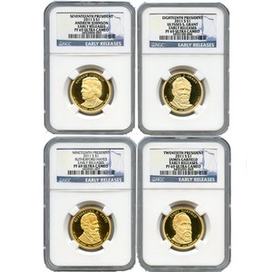 2011 S Presidential Dollars 4pc Set PF69 UC ER NGC