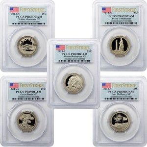 2013 S America the Beautiful Clad Quarters PR69 DCAM FS PCGS 5 Coin Set