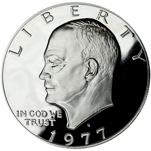 1977 S Eisenhower Clad Dollar PF