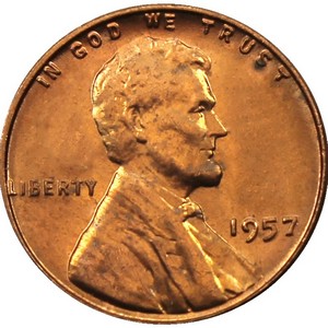 1957 Lincoln Cent Wheat Reverse F