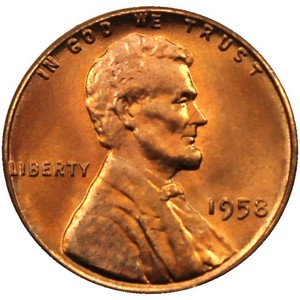 1958 Lincoln Cent Wheat Reverse F