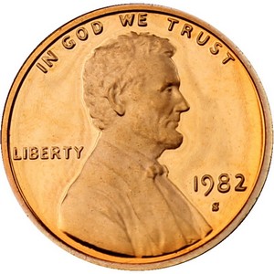 1982 S Lincoln Cent Memorial Reverse PF