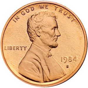 1984 S Lincoln Cent Memorial Reverse PF