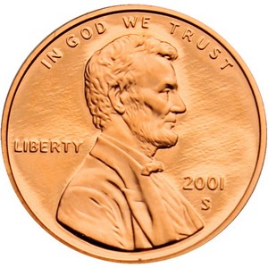 2001 S Lincoln Cent Memorial Reverse PF
