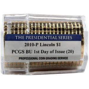 2010 P Presidential Dollar Roll Abraham Lincoln BU 1st Day Issue PCGS