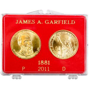 2011 P and D James A. Garfield Presidential Dollar 2 Piece Set in Snaplock Case BU